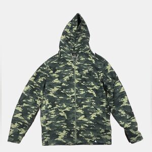American Giant Olive and Black Patterned Hoodie